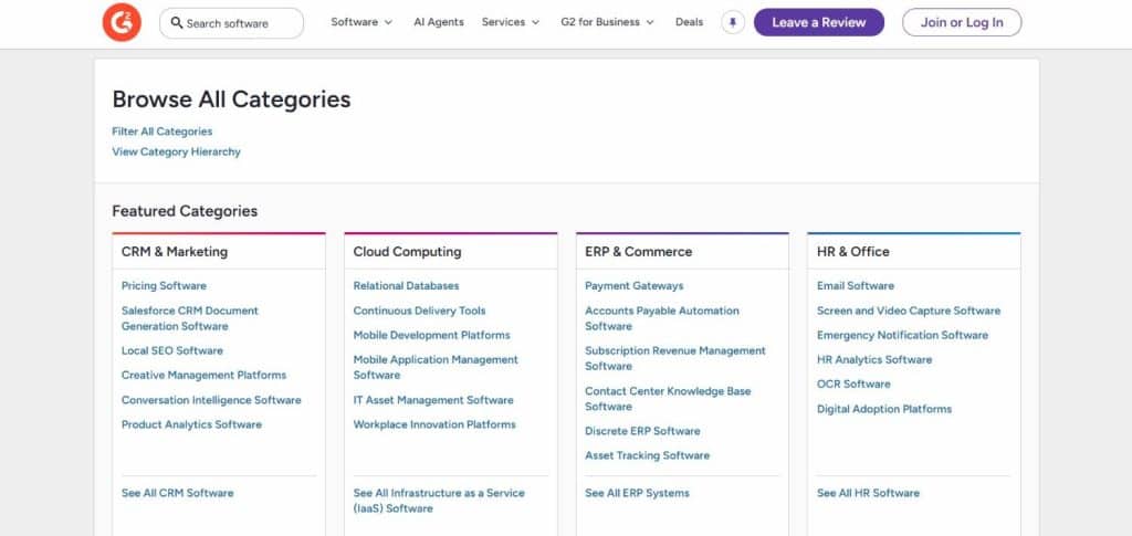 Software Categories & Grids Software Categories & Grids