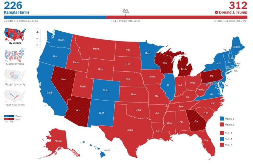 The New York Times 2024 Election Results Map The New York Times 2024 Election Results Map
