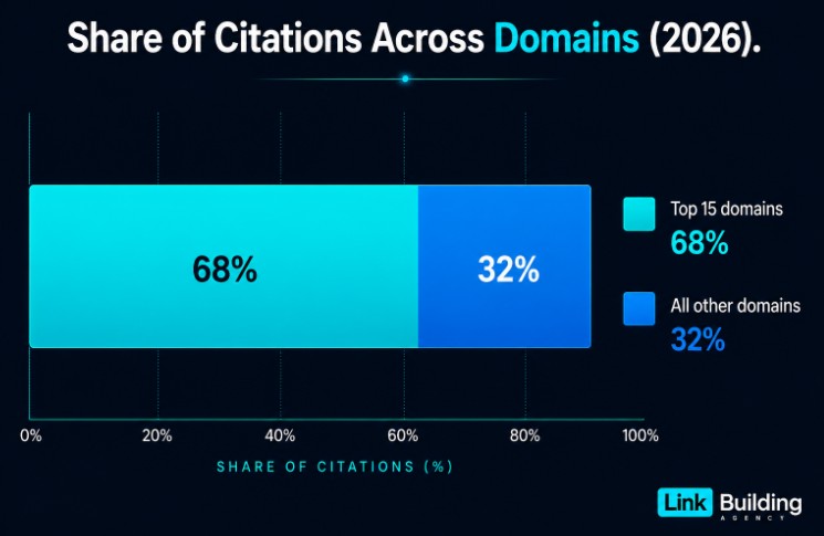 AI citation share among top domains AI citation share among top domains